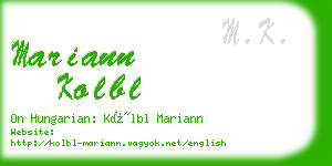 mariann kolbl business card